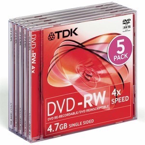 TDK DVD-RW47 5 pack