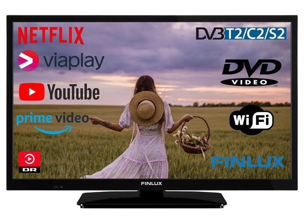 Finlux 24FHDME5161 24" LED TV med DVD og til 230 & 12 volt