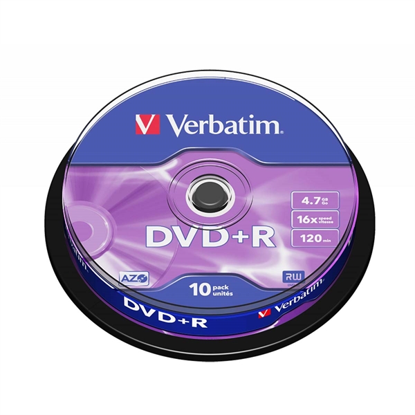 Verbatim DVD+R 4.7 GB 16x  120 min 10 pk.