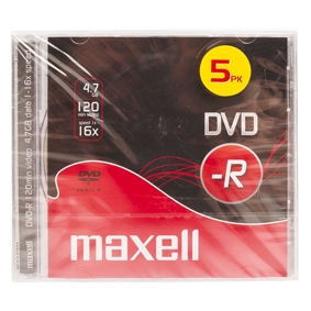 Maxell DVD-R 4.7 GB optage skiver 5 pk.