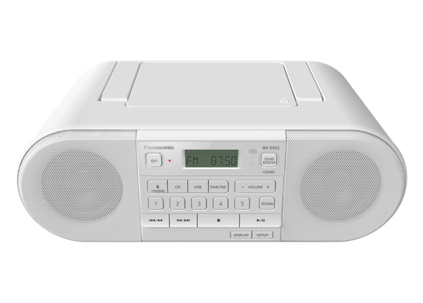 Panasonic RX-D552 Transportabel radio med DAB+/CD/BT hvid